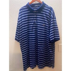 Polo Ralph Lauren Men's 3XLT Blue White Striped Short Sleeve Polo Shirt